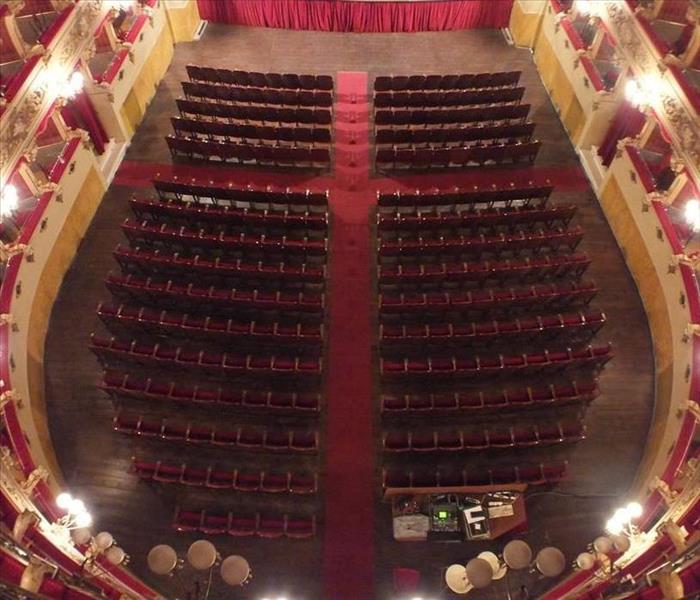 Overhead view of theatre with seats