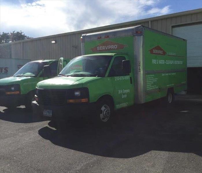 SERVPRO truck in front of building